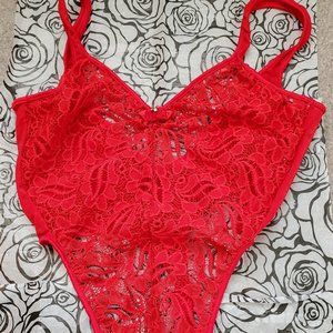 Red Lace Teddy by Mara Size M